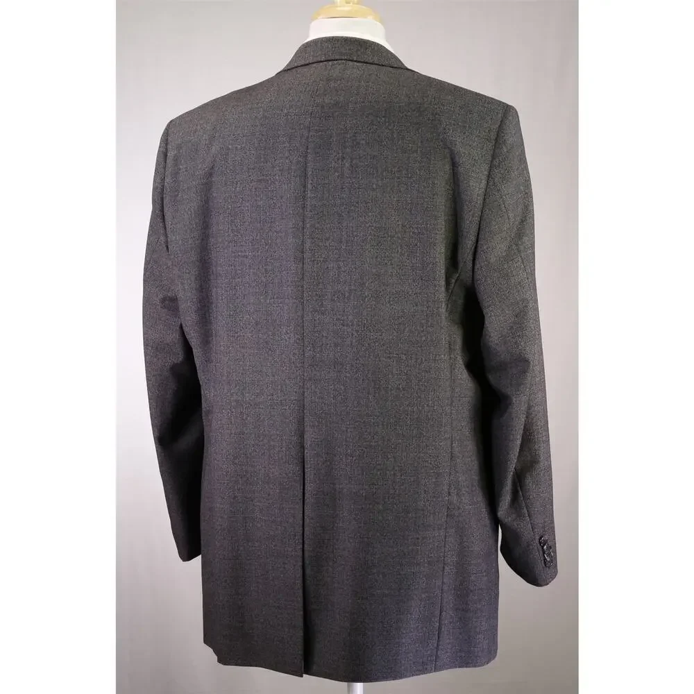 Hart Schaffner Marx Very Recent Gray Tic Woven 2-Btn Wool Suit 44L